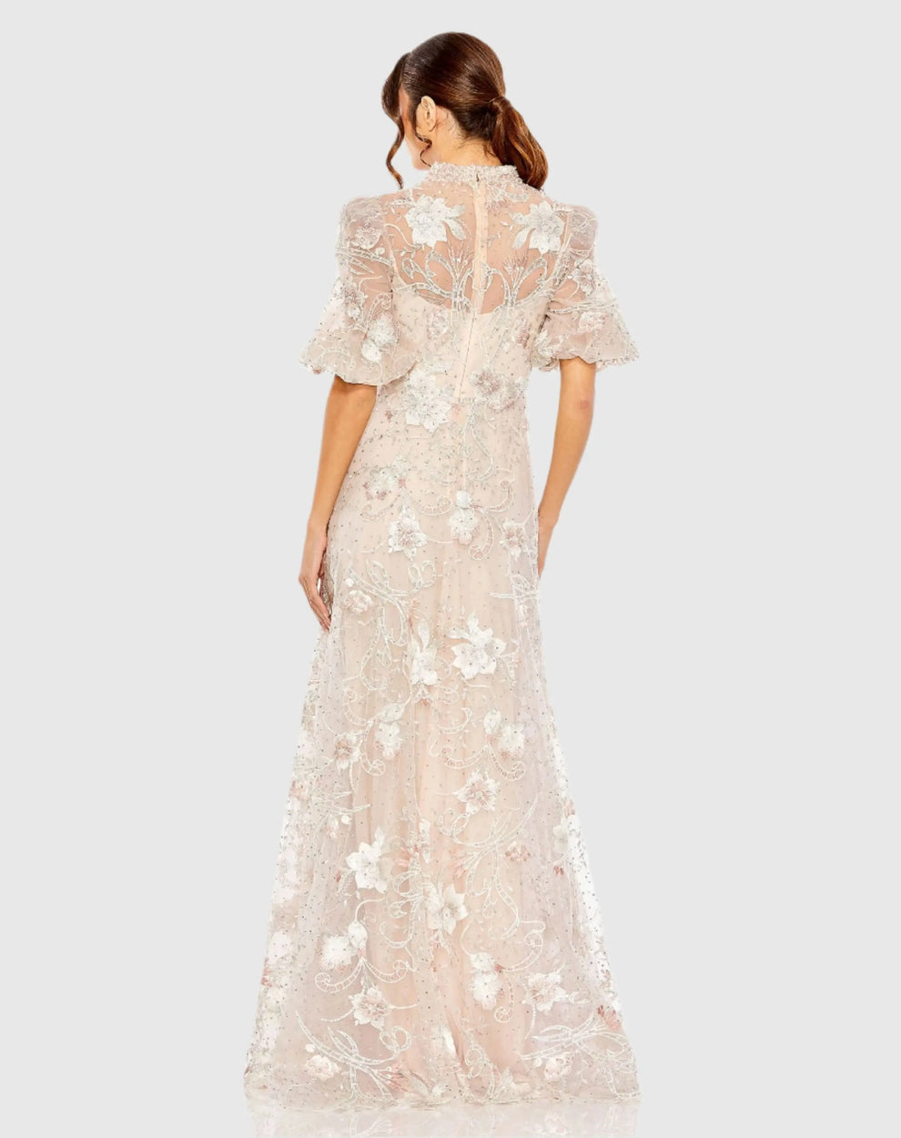 Formal Dresses Long Formal Prom Petite Beaded Dress Mac Duggal 9920452P Blush