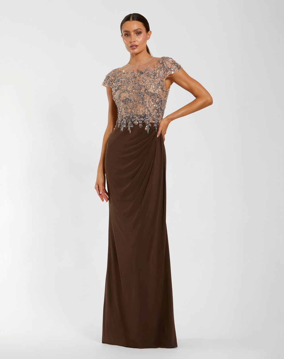Illusion Floor-Length Jersey Occasion Sheath/Column Mac Duggal 9921100P