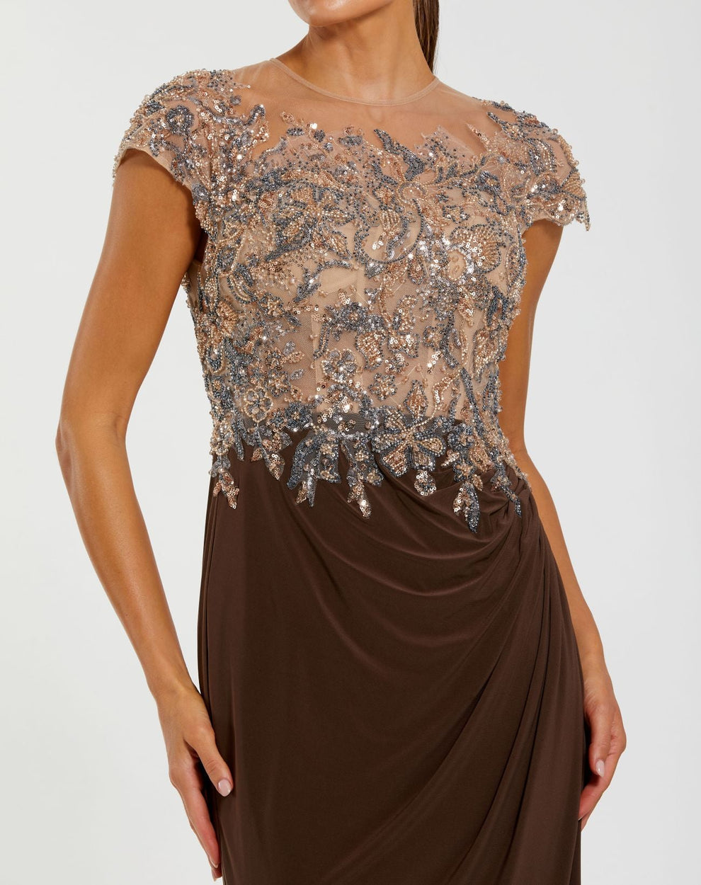Illusion Floor-Length Jersey Occasion Sheath/Column Mac Duggal 9921100P