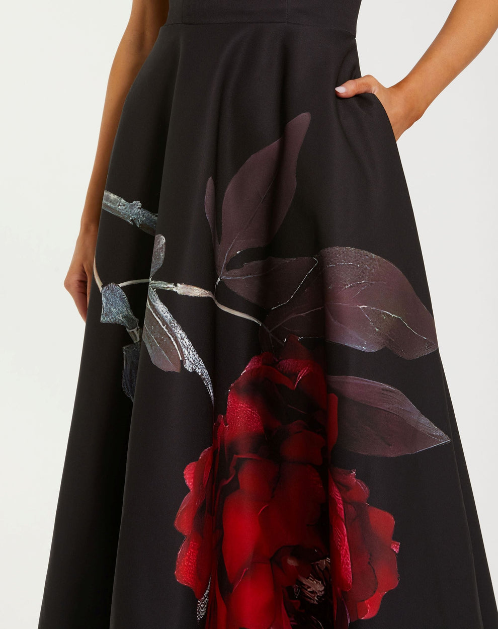 Strapless Straight Neck Tea-Length Satin Cocktail A-Line Mac Duggal 9921152P