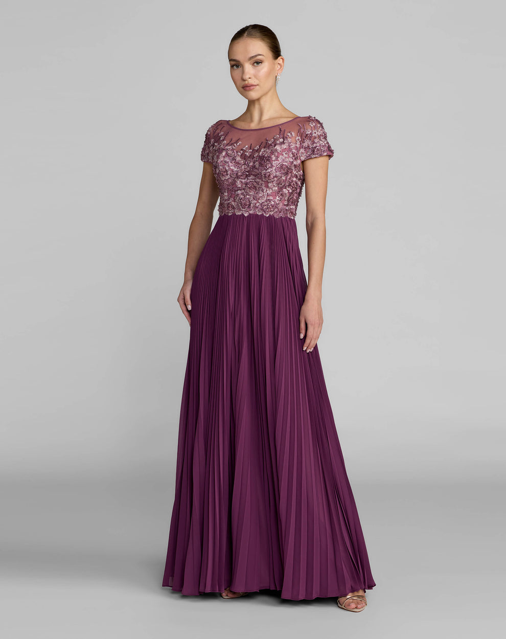 Illusion Floor-Length Chiffon Evening A-Line Mac Duggal 9921334P