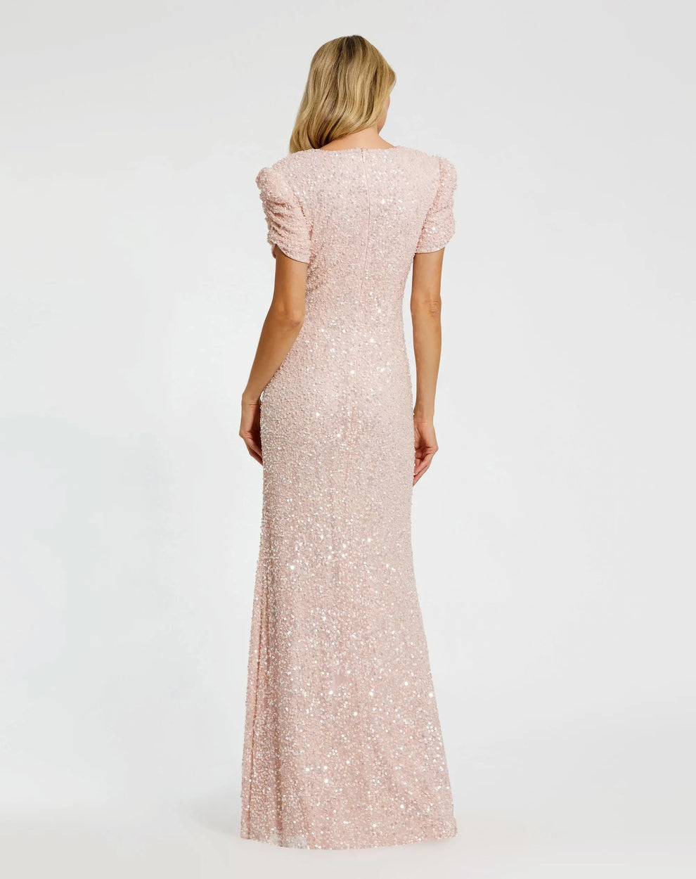 Crew High-Neck Floor-Length Sequin Formal Sheath Column Mac Duggal 9924003P
