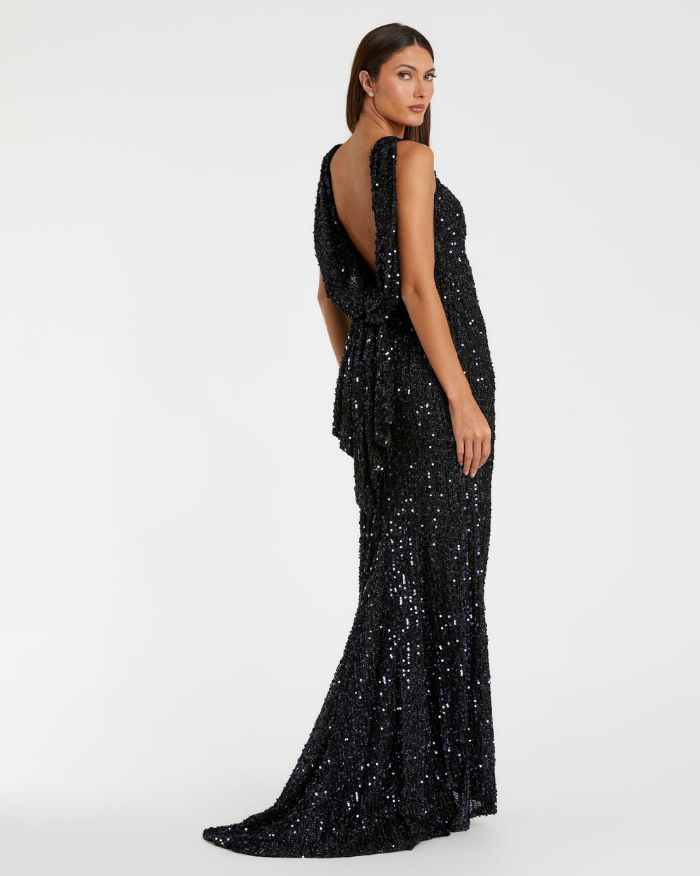 Bateau Floor-Length Sequin Formal Sheath Mac Duggal 9926331P