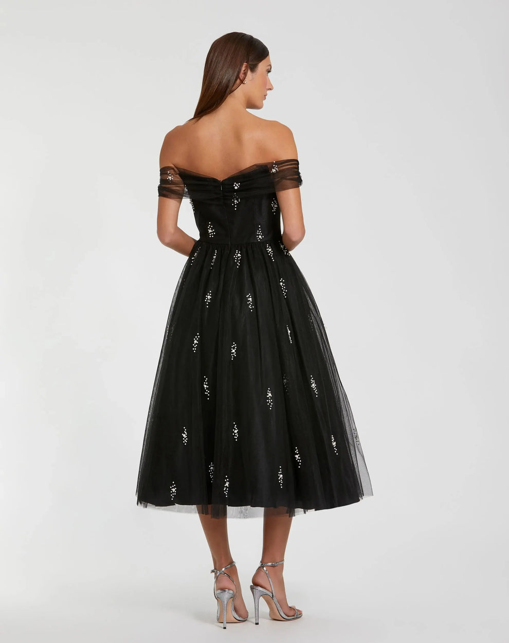 Cocktail Dresses Midi Formal Cocktail A Line Petite Dress Mac Duggal 9926498P Black