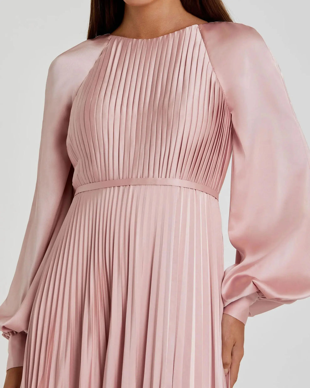 Formal Dresses Long Sleeve Formal Pleated Prom Petite Dress Mac Duggal 9926590P Blush