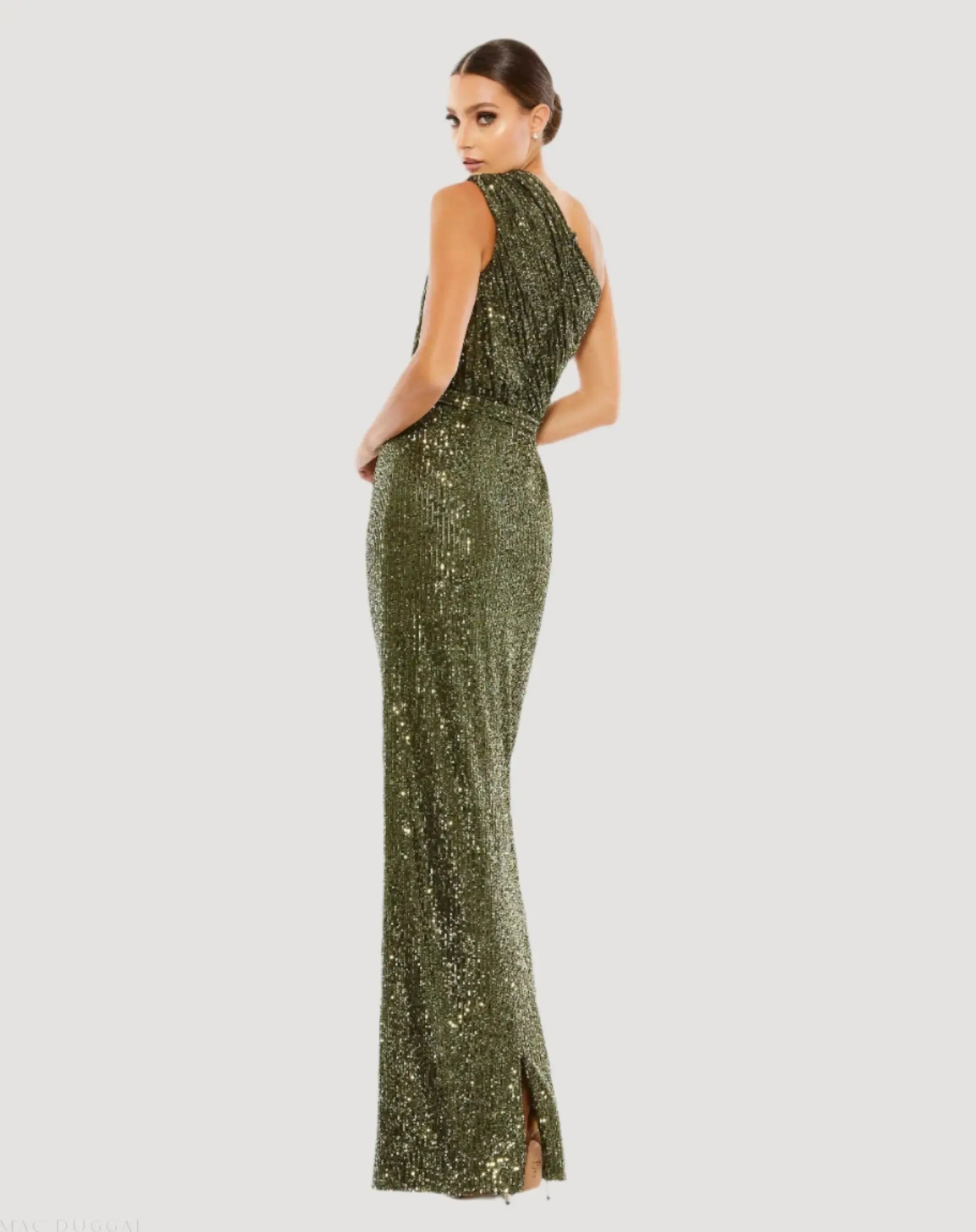Formal Dresses Long Sequin Evening Prom Formal Petite Dress Mac Duggal 9926694P Olive