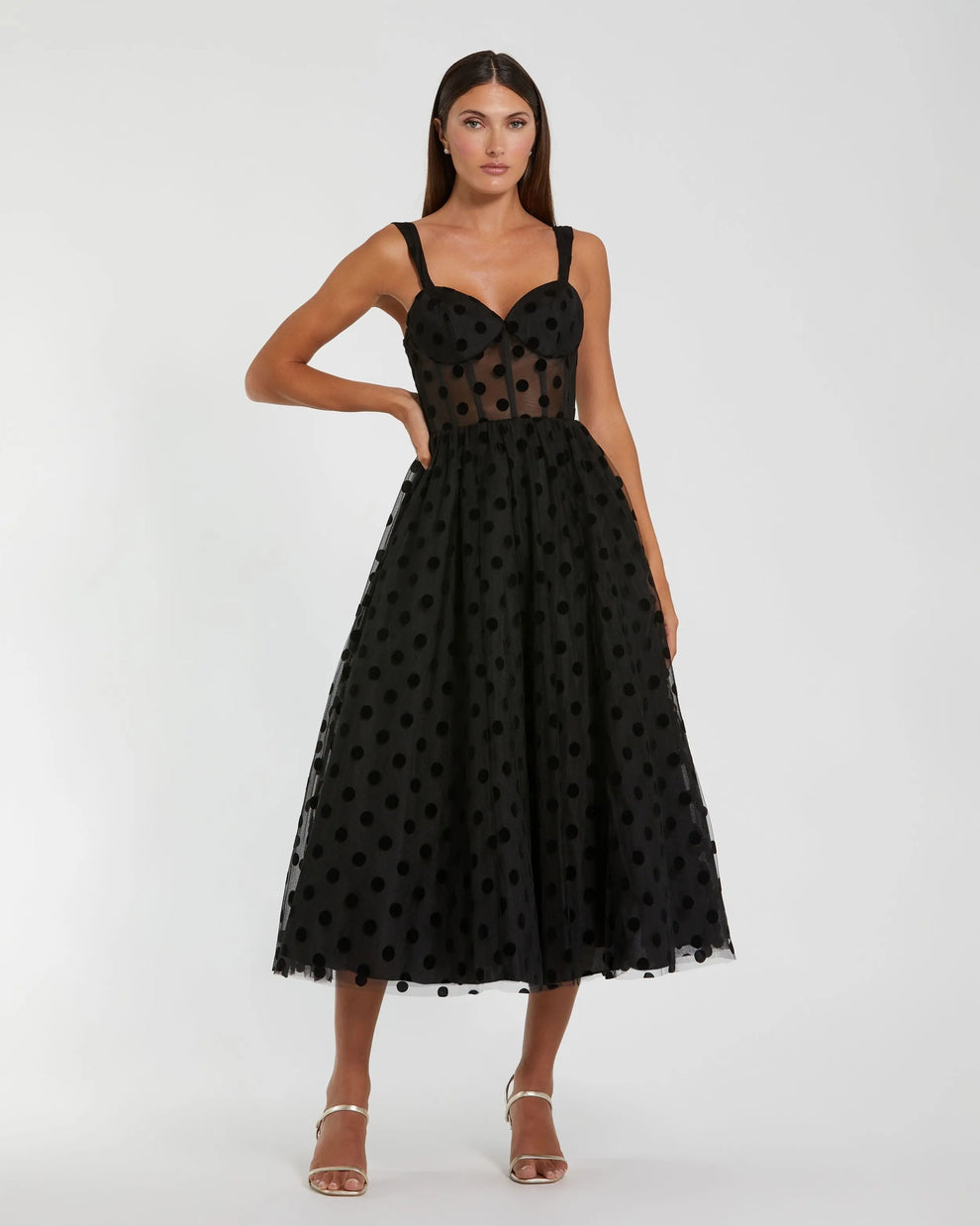 Cocktail Dresses Midi Formal Cocktail Corset A Line Petite Dress Mac Duggal 9927539P Black