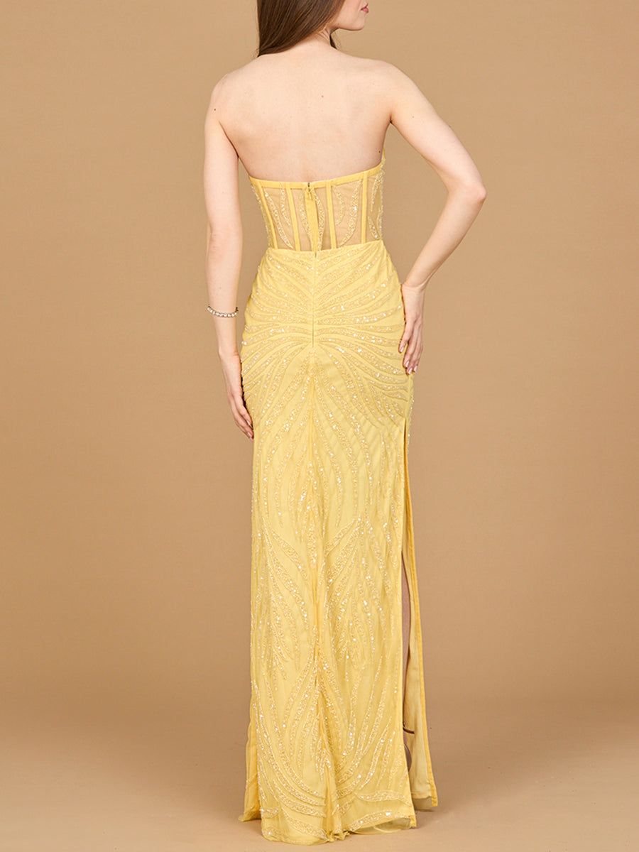 Prom Dresses Long Prom Formal Slit Dress Lemon