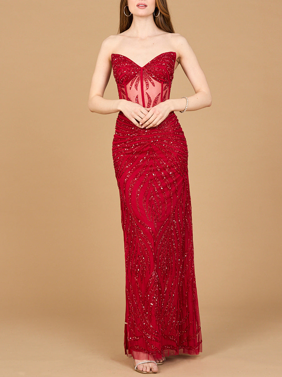 Prom Dresses Long Prom Formal Slit Dress Red