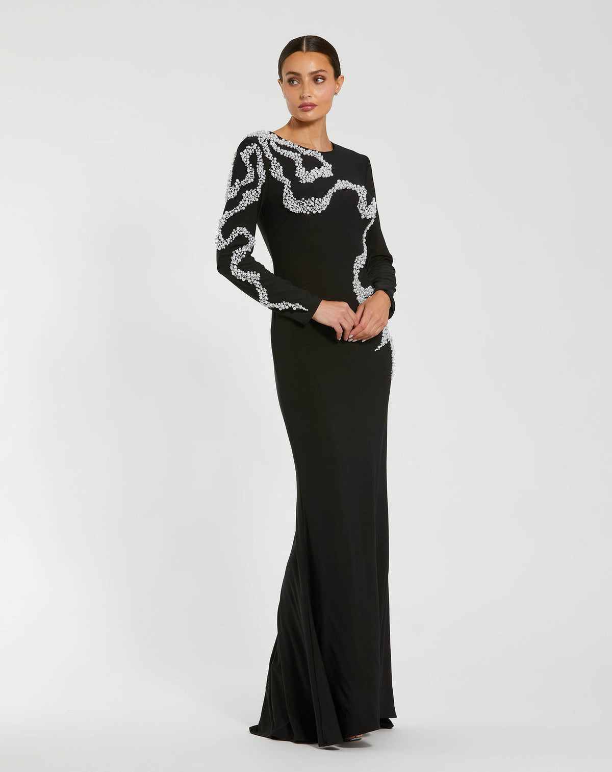 Crew/High-Neck Floor-Length Jersey Formal Sheath Mac Duggal 9944086P