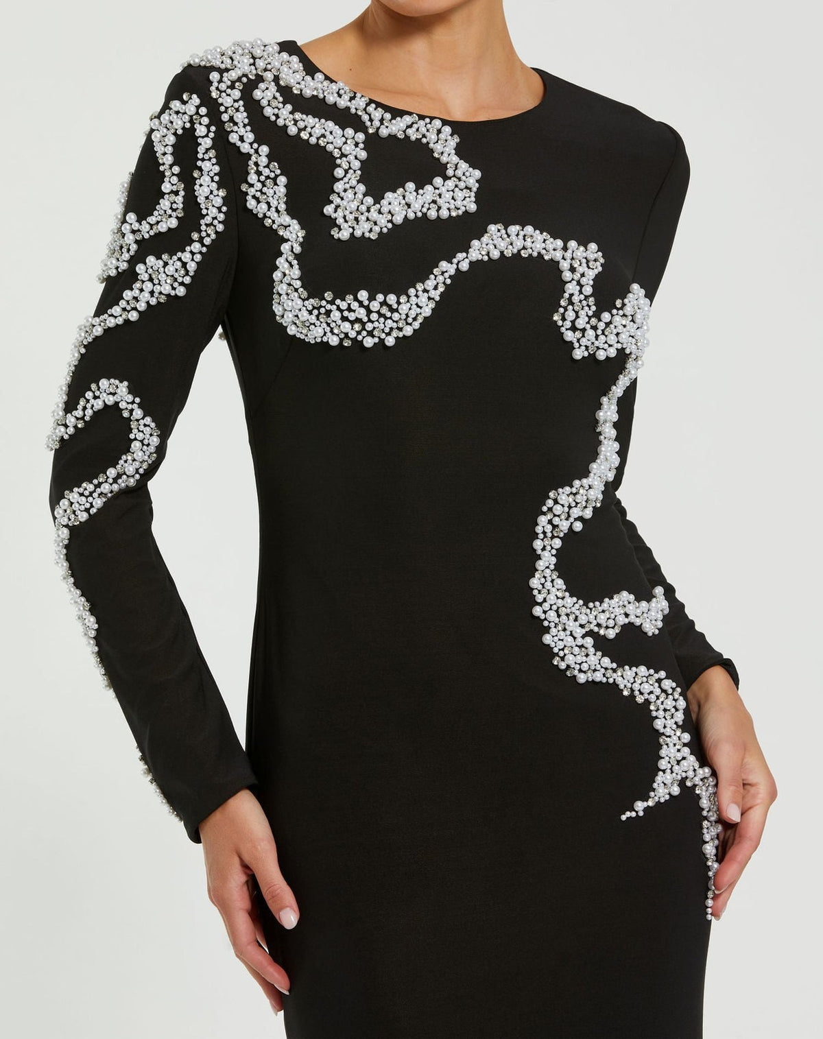 Crew/High-Neck Floor-Length Jersey Formal Sheath Mac Duggal 9944086P