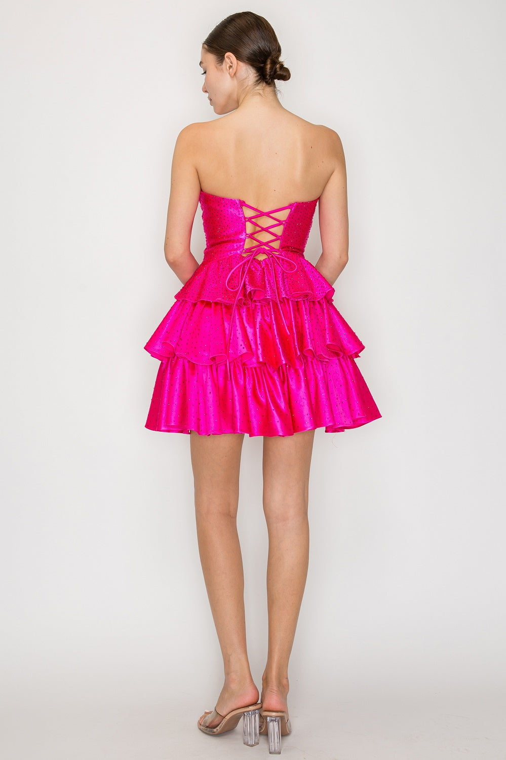 Cocktail Dresses Short Beaded Mini Homecoming Cocktail Dress Hot Pink