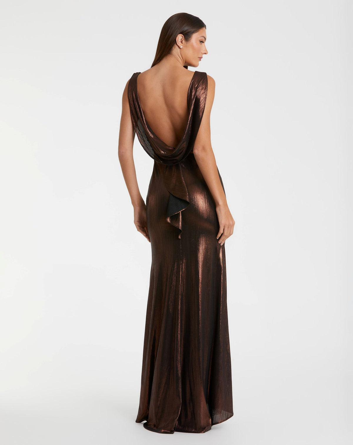 Cowl Floor-Length Satin Formal Mermaid Mac Duggal 9949087P