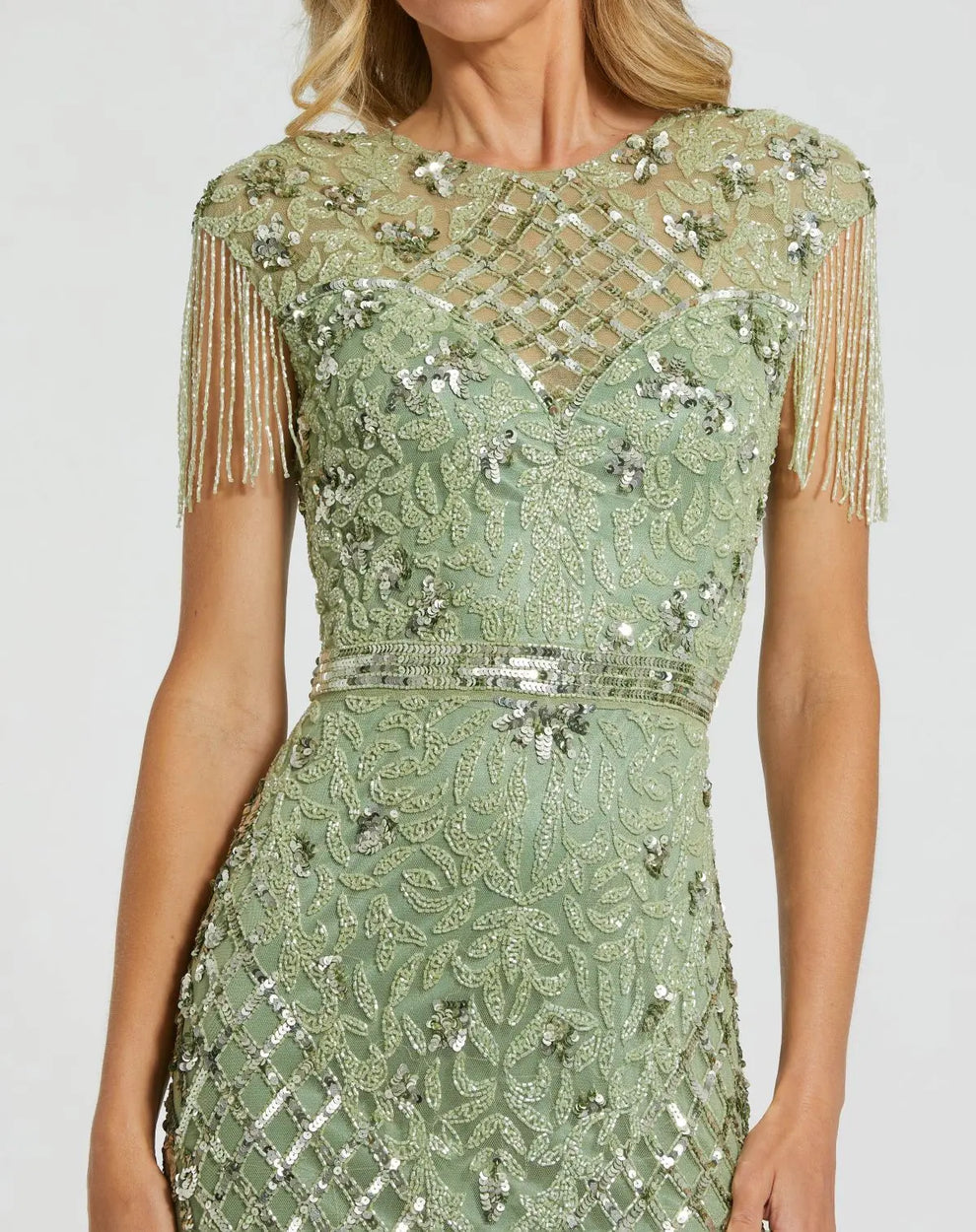 Jewel Neck Floor-Length Sequin Formal Sheath Gown Mac Duggal 994908P