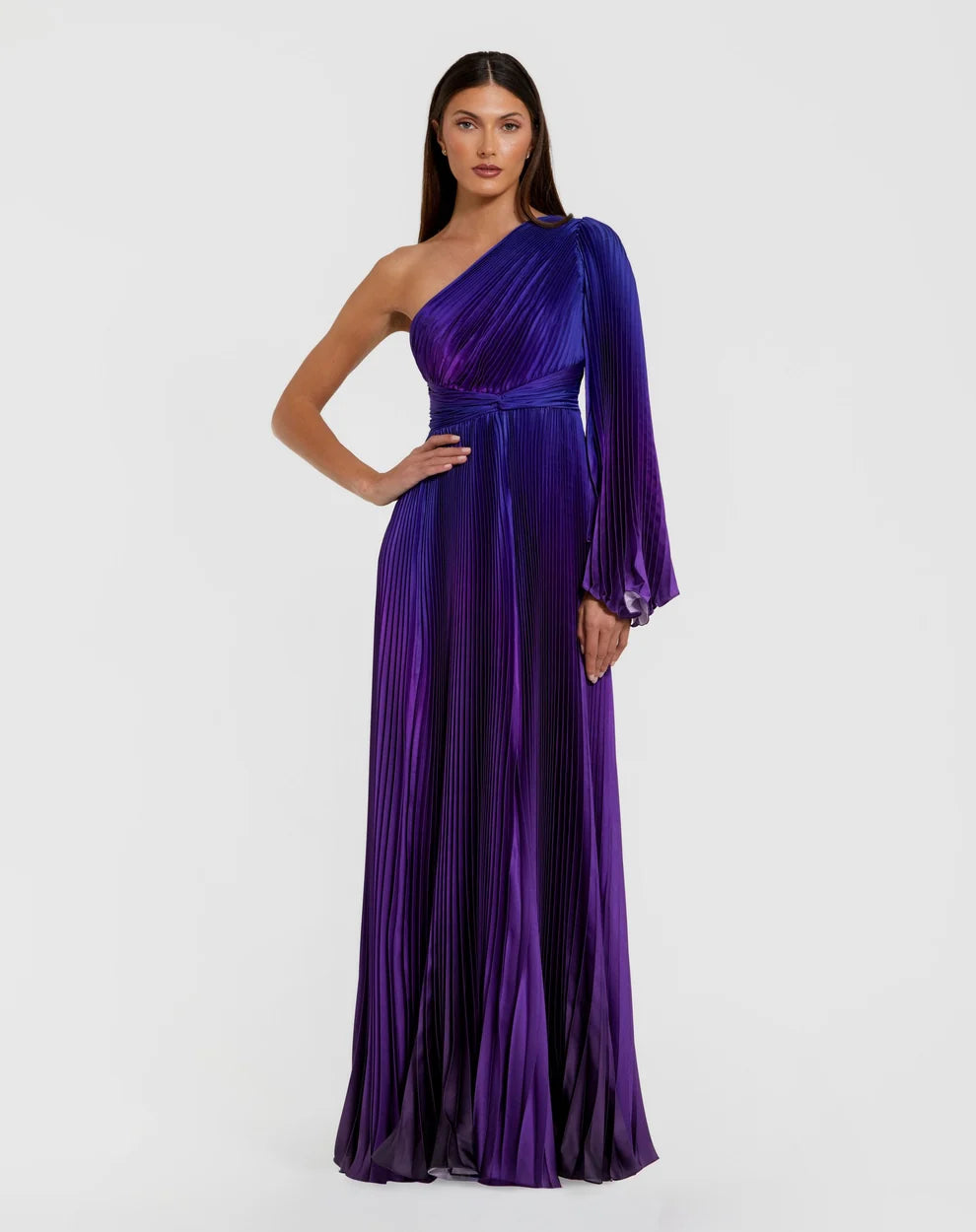 One-Shoulder Floor-Length Satin Evening A-Line Mac Duggal 9949903P