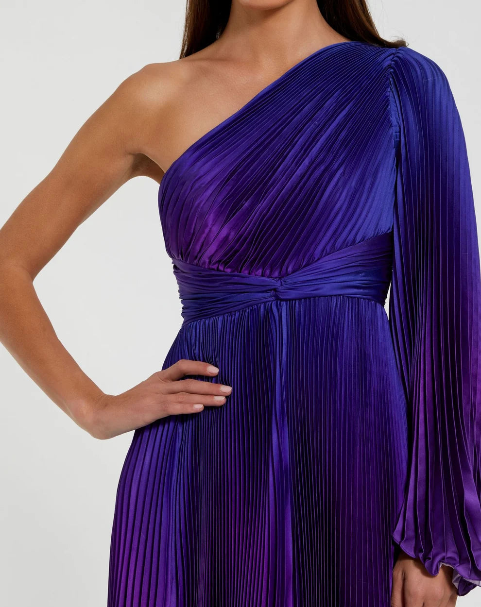 One-Shoulder Floor-Length Satin Evening A-Line Mac Duggal 9949903P