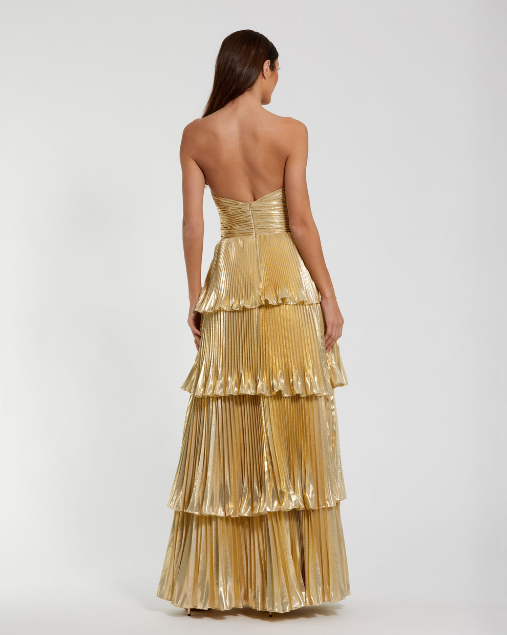 Strapless Straight Neck Floor-Length Satin Formal A-Line Mac Duggal 9949911P