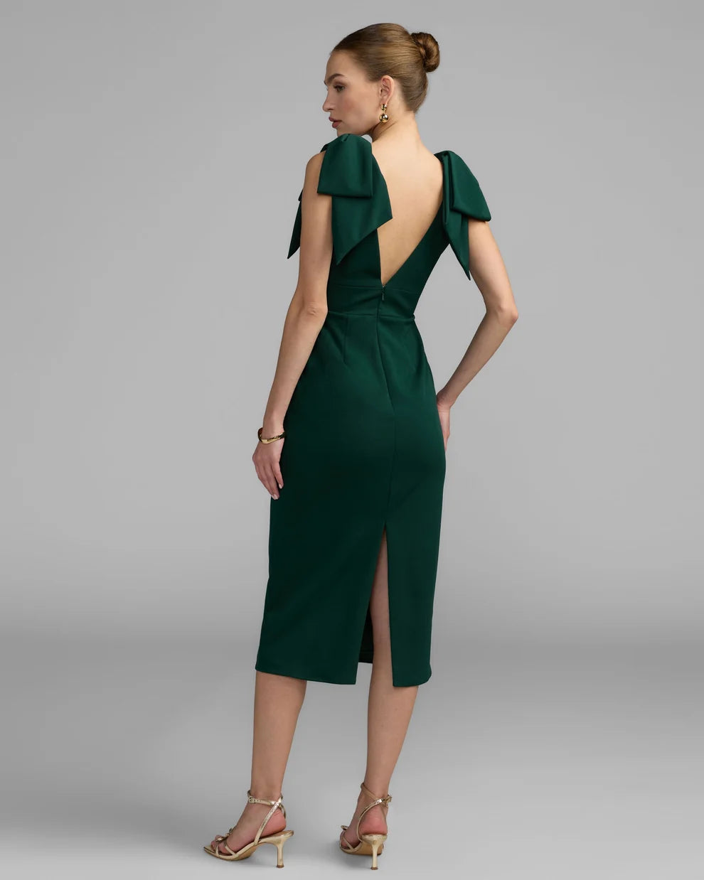 V-Neck Midi Crepe Formal Sheath Mac Duggal 9949954P