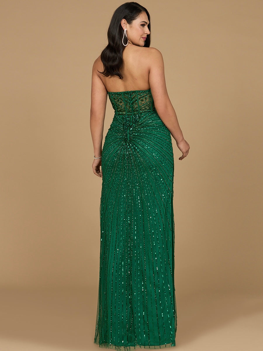 Prom Dresses Formal Long Beaded Corset Prom Dress Emerald