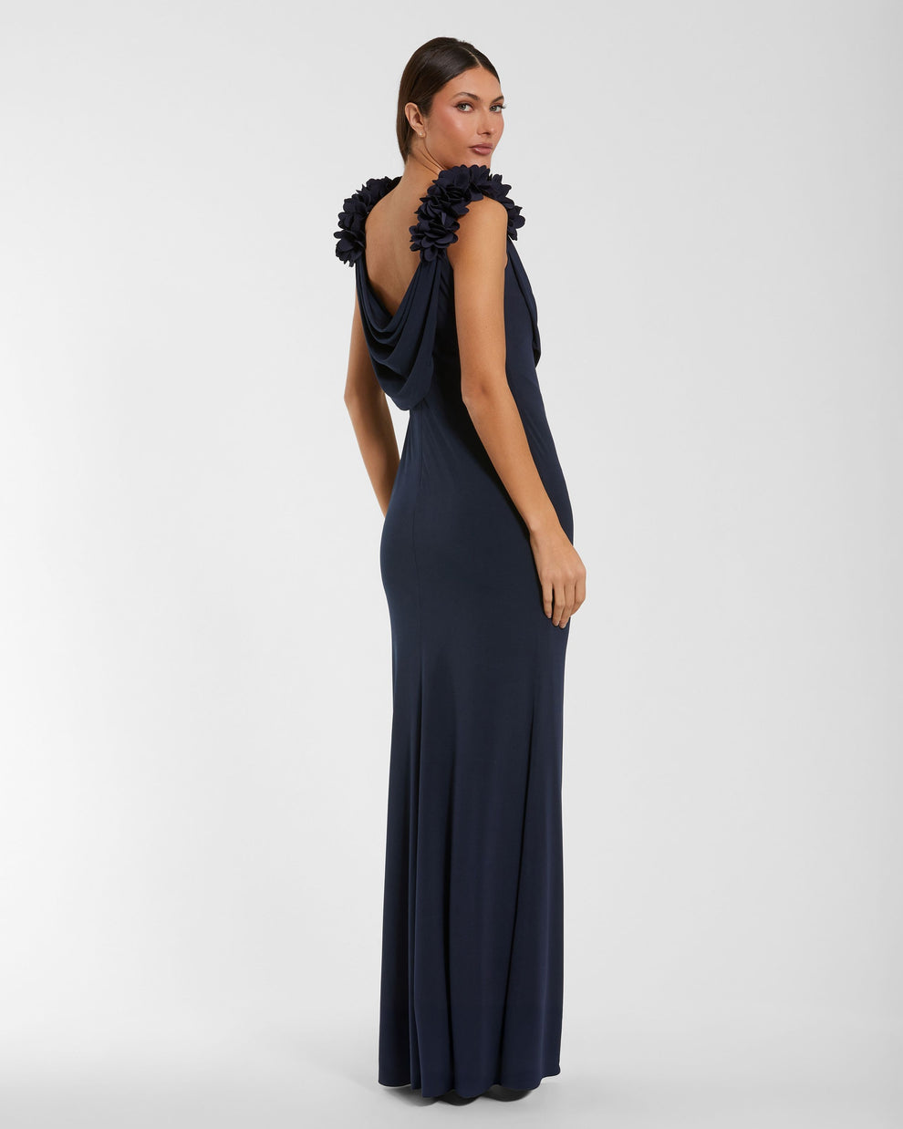 Cowl Floor-Length Jersey Formal Sheath Column Mac Duggal 9956195P