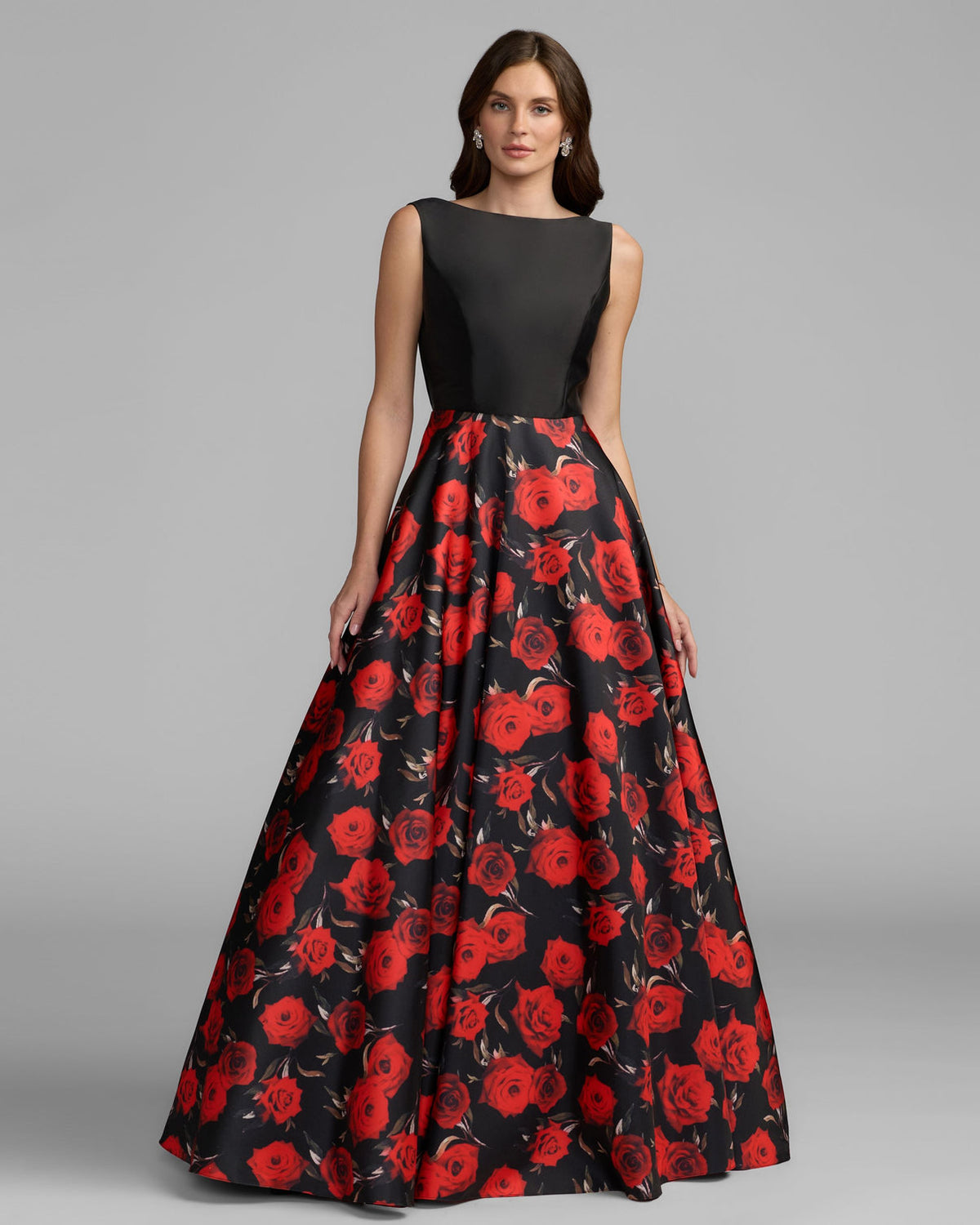 Crew/High-Neck Floor-Length Satin Occasion Ball Gown Mac Duggal 9956469P
