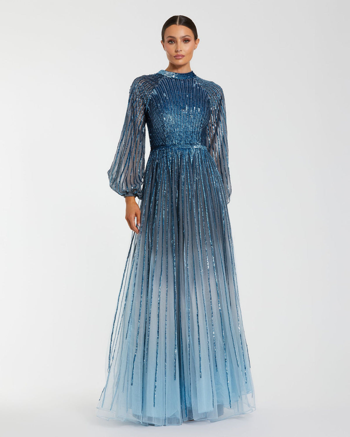 Crew/High-Neck Floor-Length Tulle Occasion A-Line Mac Duggal 996206P