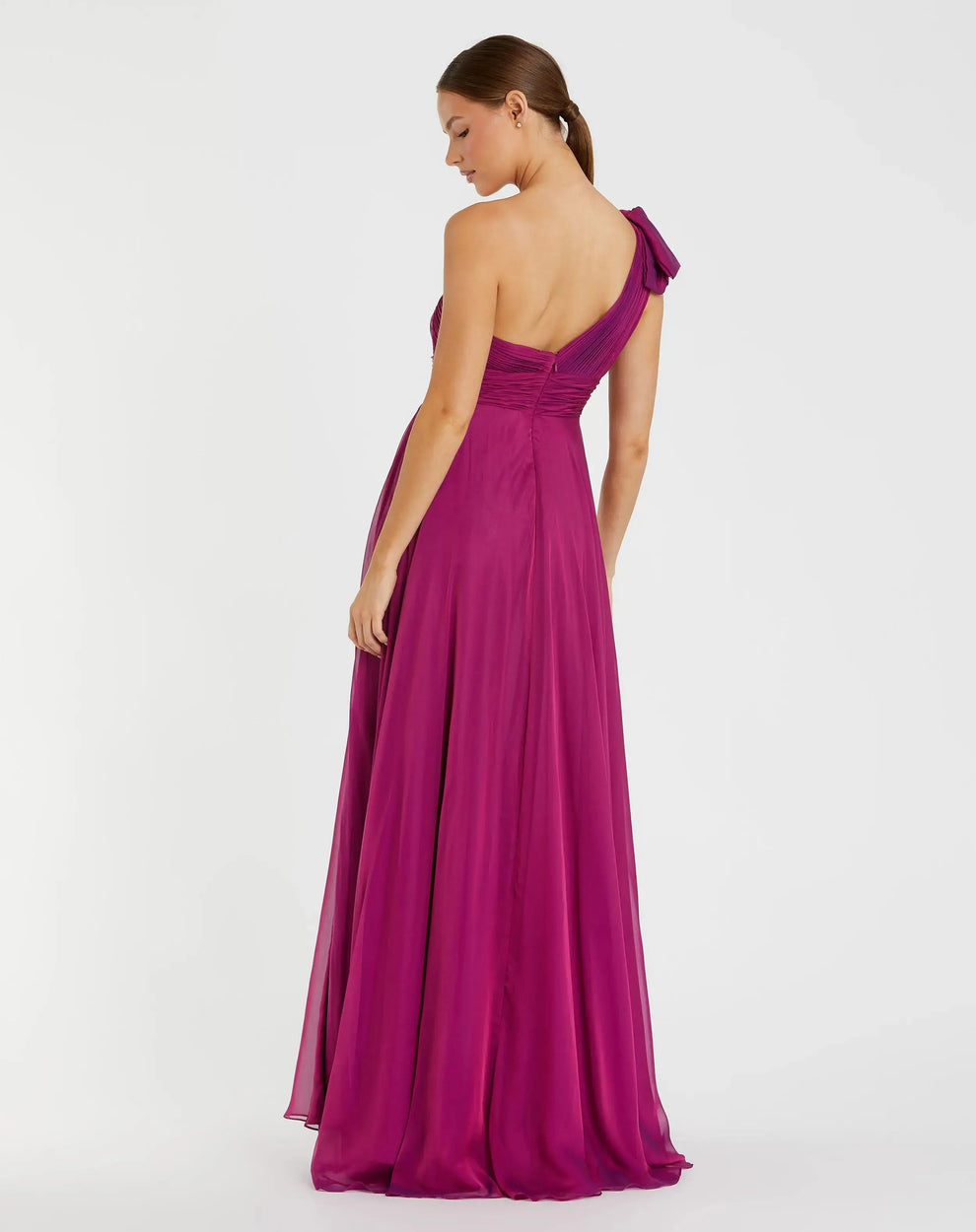 Formal Dresses Long Formal Pleated Prom Petite Dress Mac Duggal 9967476P Raspberry