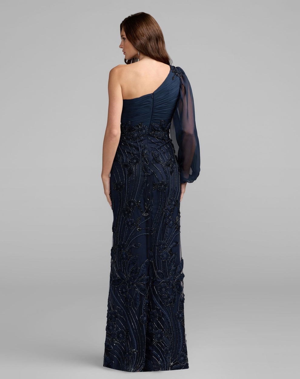 One-Shoulder Floor-Length Chiffon Occasion Mermaid Mac Duggal 9969019P