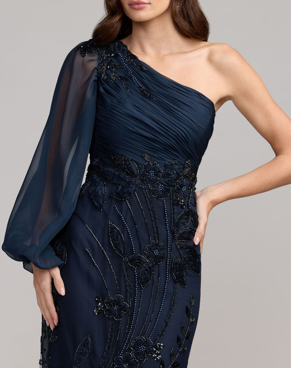 One-Shoulder Floor-Length Chiffon Occasion Mermaid Mac Duggal 9969019P
