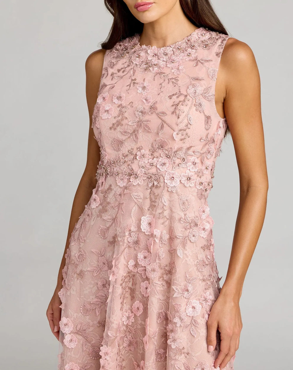 Jewel Tea-Length Lace Formal A-Line Dress Mac Duggal 9969192P