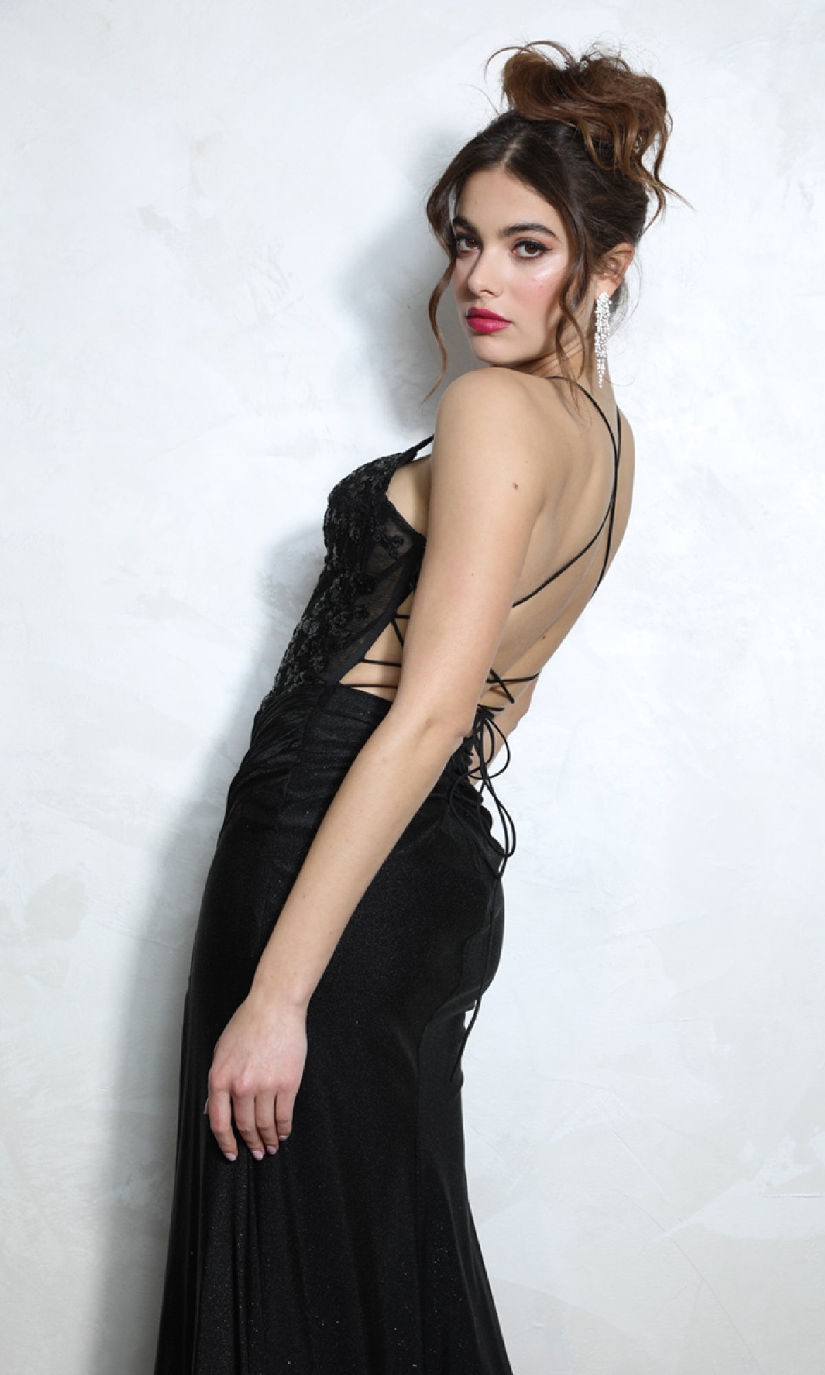 Prom Dresses Beaded Long Formal Glitter Fitted Slit Prom Dress Eureka Fashion 9969 Black