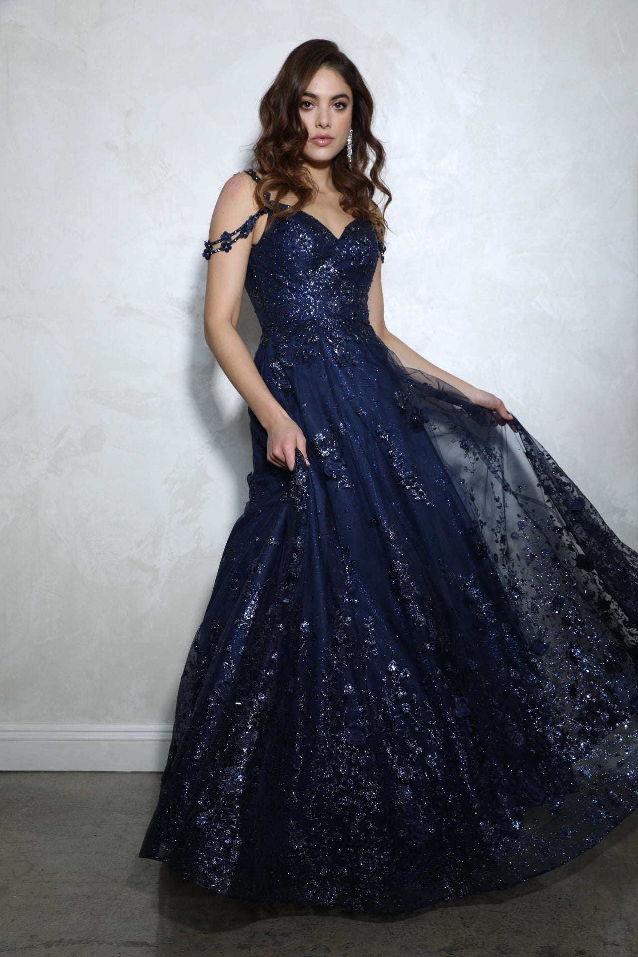 Prom Dresses Long Glitter A Line Formal Prom Dress Eureka Fashion 9980 Navy