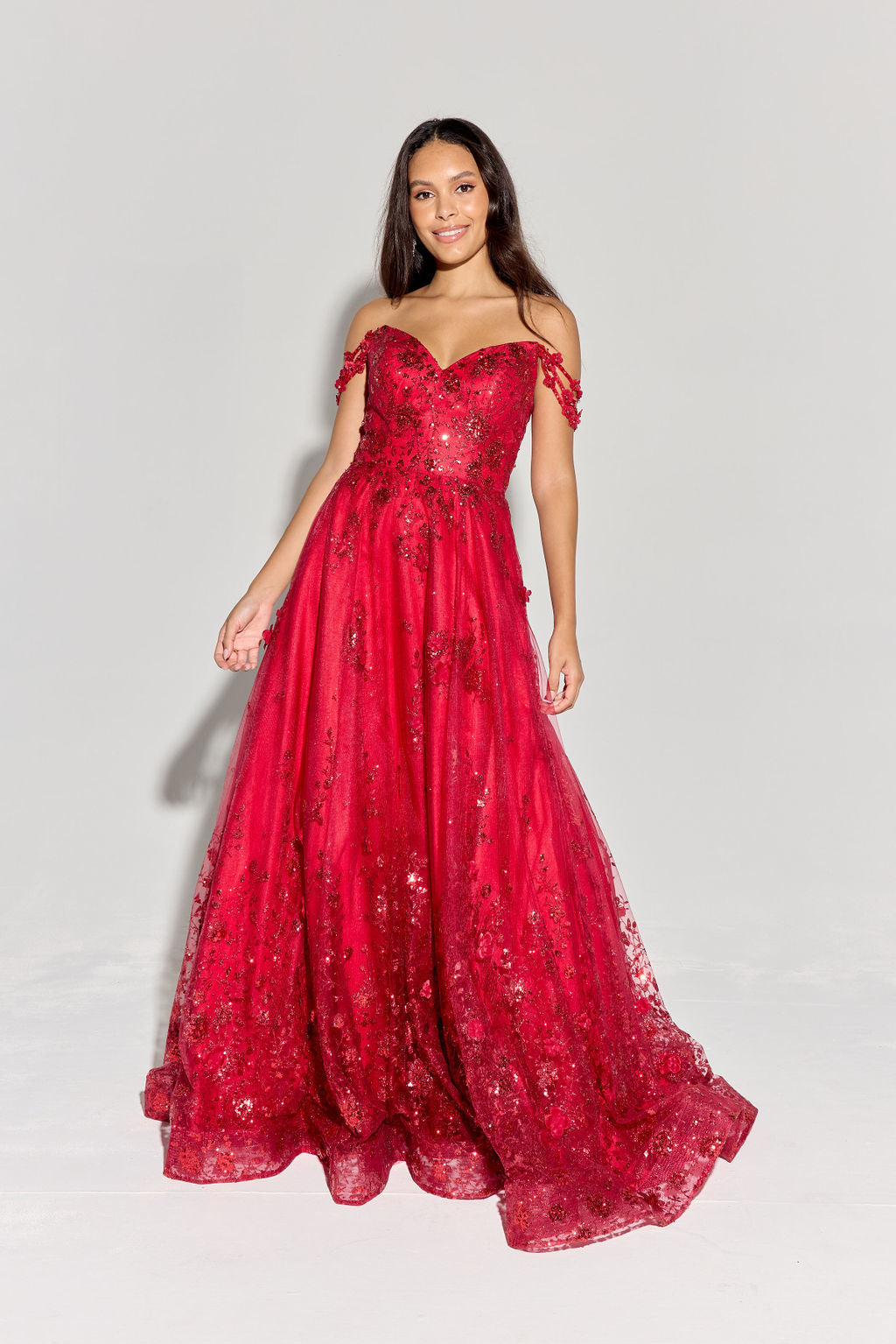 Prom Dresses Long Glitter A Line Formal Prom Dress Eureka Fashion 9980 Red