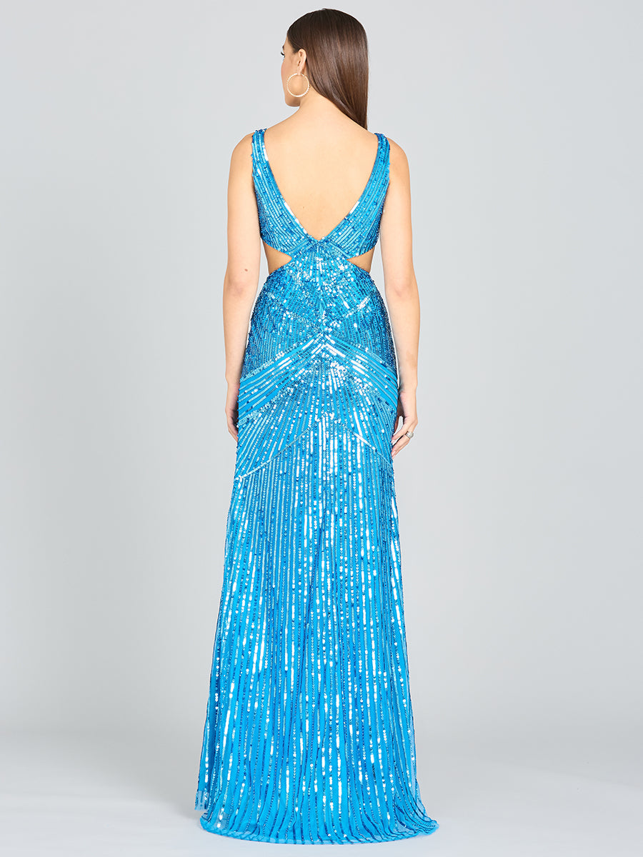 Prom Dresses Prom Long Formal Sequin Slit Dress Ocean