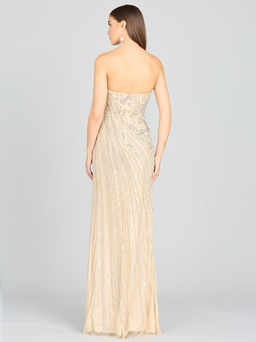 Prom Dresses Prom Long Beaded Formal Dress Nude/Silver