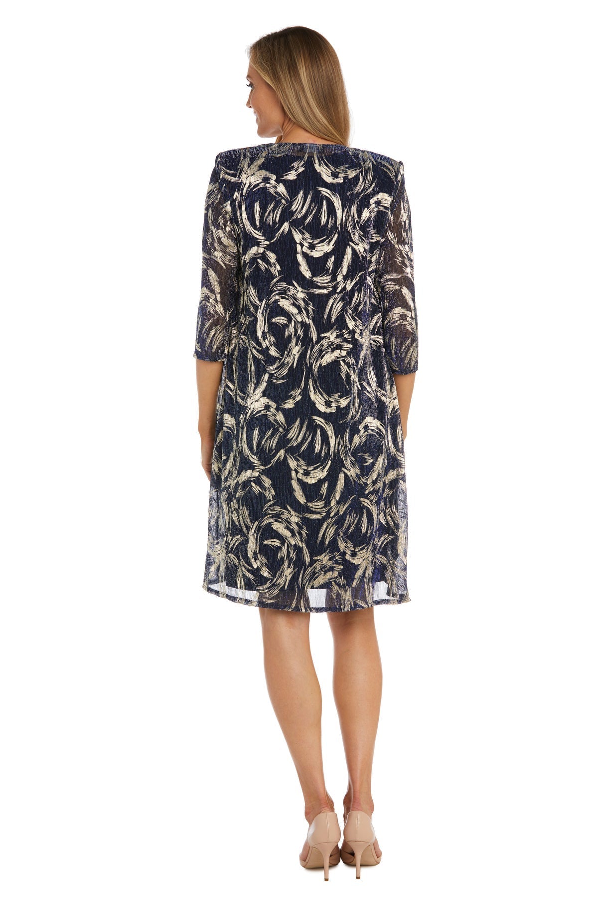 Mother of the Bride Dresses Metallic Pattern Short Jacket Mother of the Bride Petite Dress Twilight/Gold