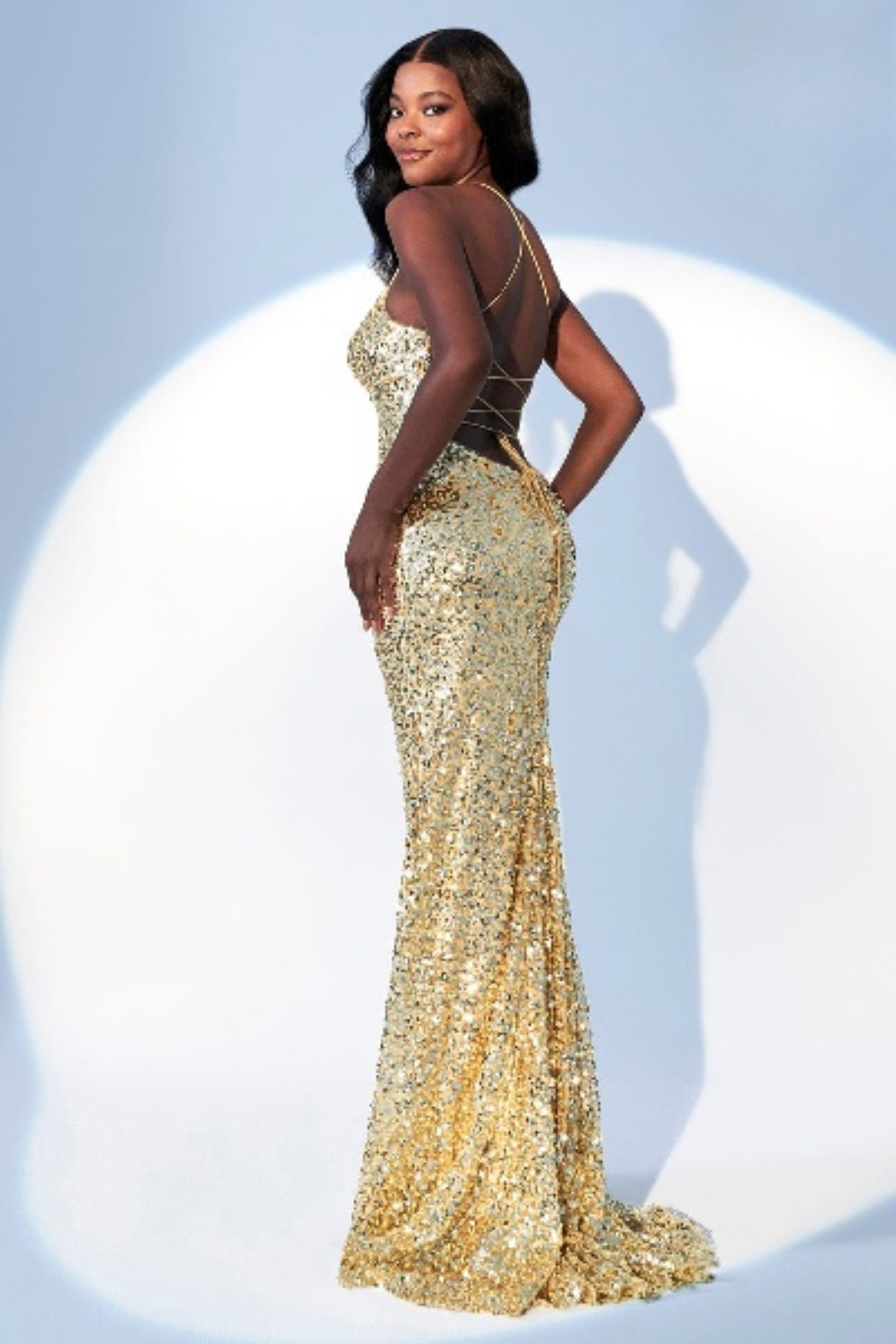 Prom Dresses Long Formal Sequin Metallic Prom Dress Gold