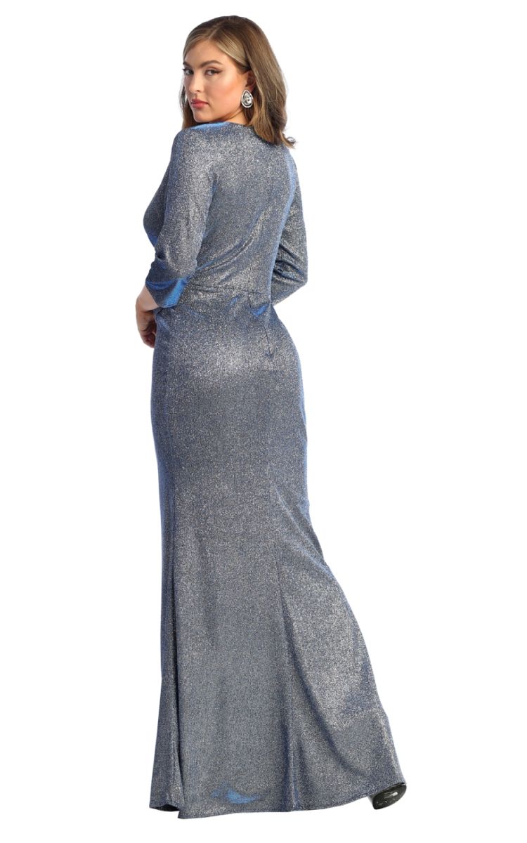 V-Neck Floor-Length Jersey Evening Gown Sheath/Column May Queen 1919