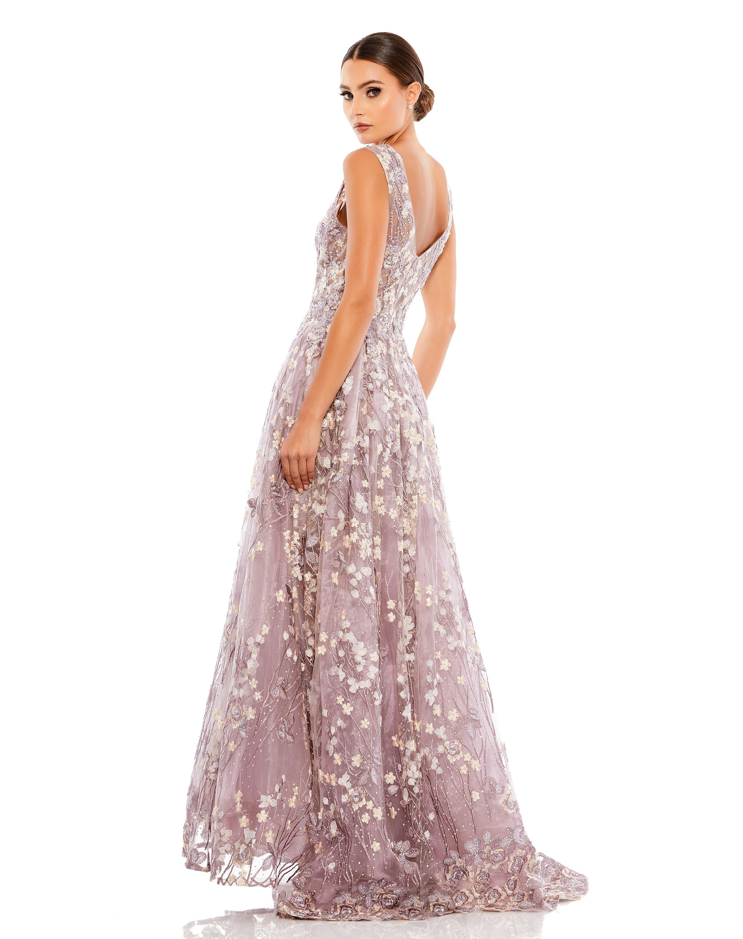 Prom Dresses Beaded A Line Long Formal Prom Gown Lilac