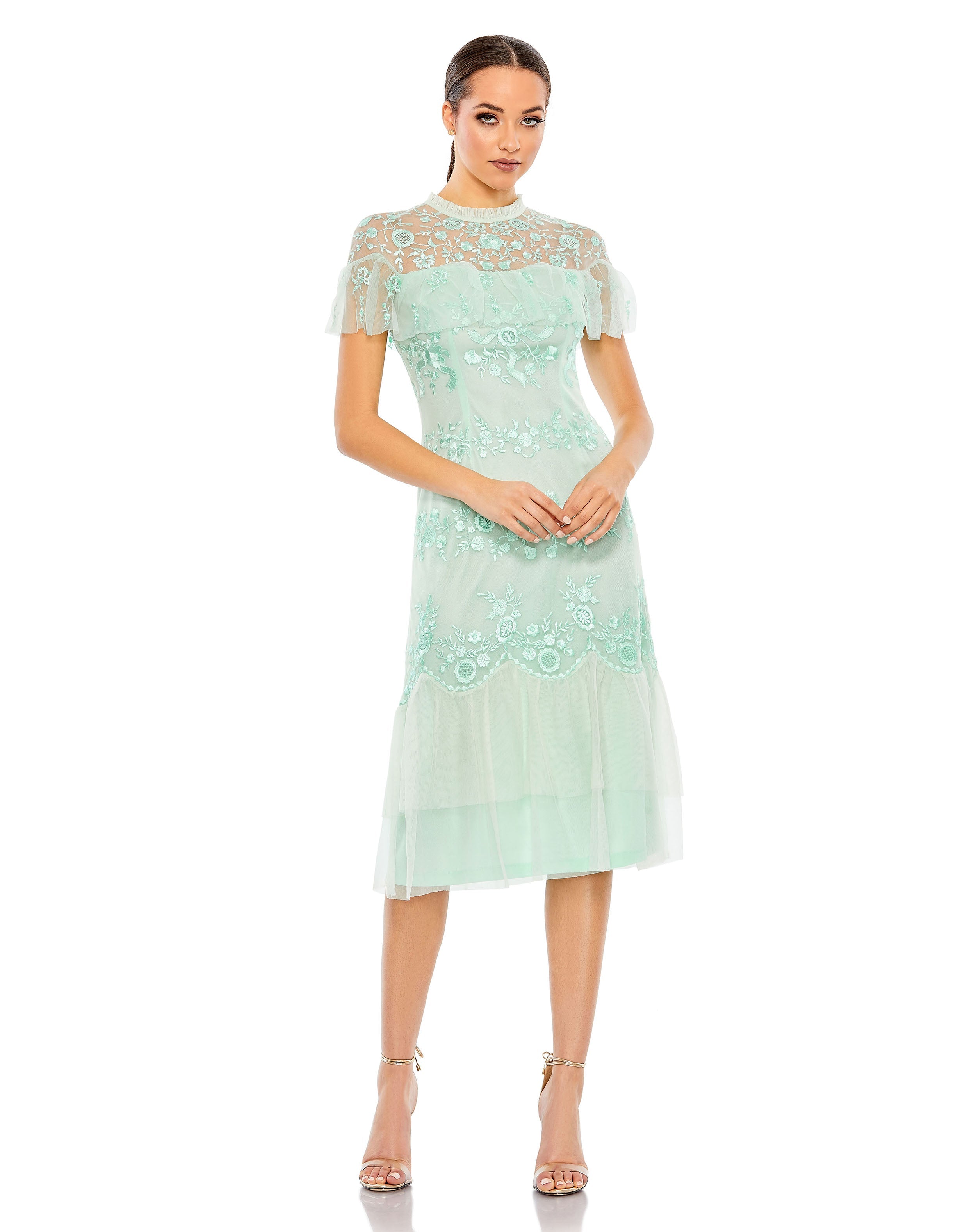 Mint Mac Duggal A35147 Formal Midi Length Cocktail Dress