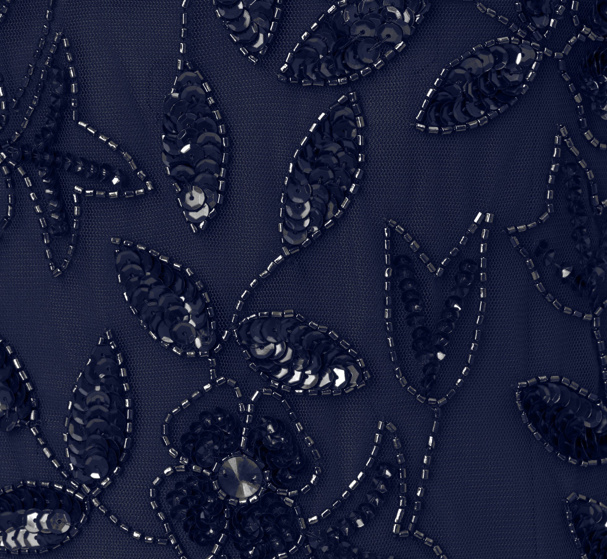 Plus Size Dresses llusion Jewel Neck Floor-Length Mesh Formal Beaded Floral Appliqué Dress Light Navy