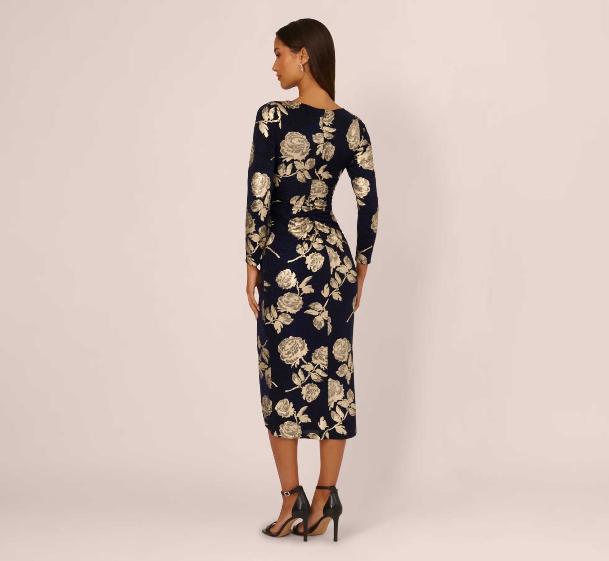 Floral Metallic Knit Gown Adrianna Papell AP1E212486