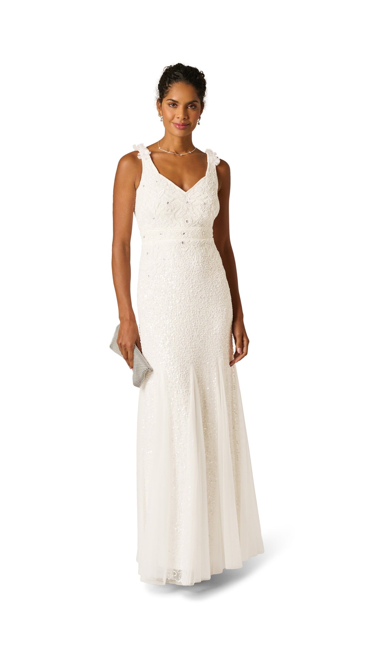 Adrianna Papell Beaded Godet Mermaid Gown 212746