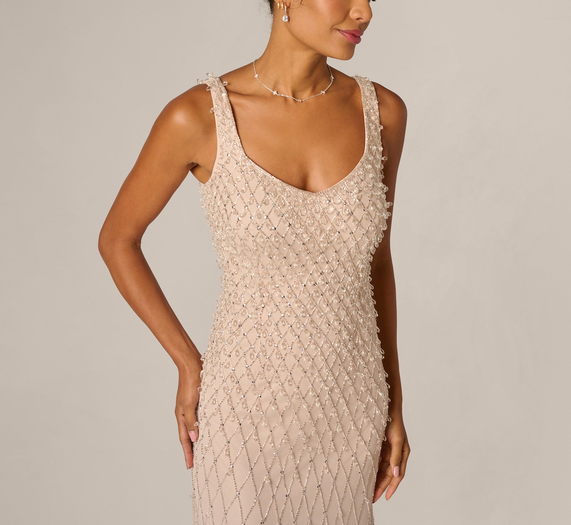 Scoop Floor-Length Sequin Formal Mermaid Adrianna Papell AP1E213105