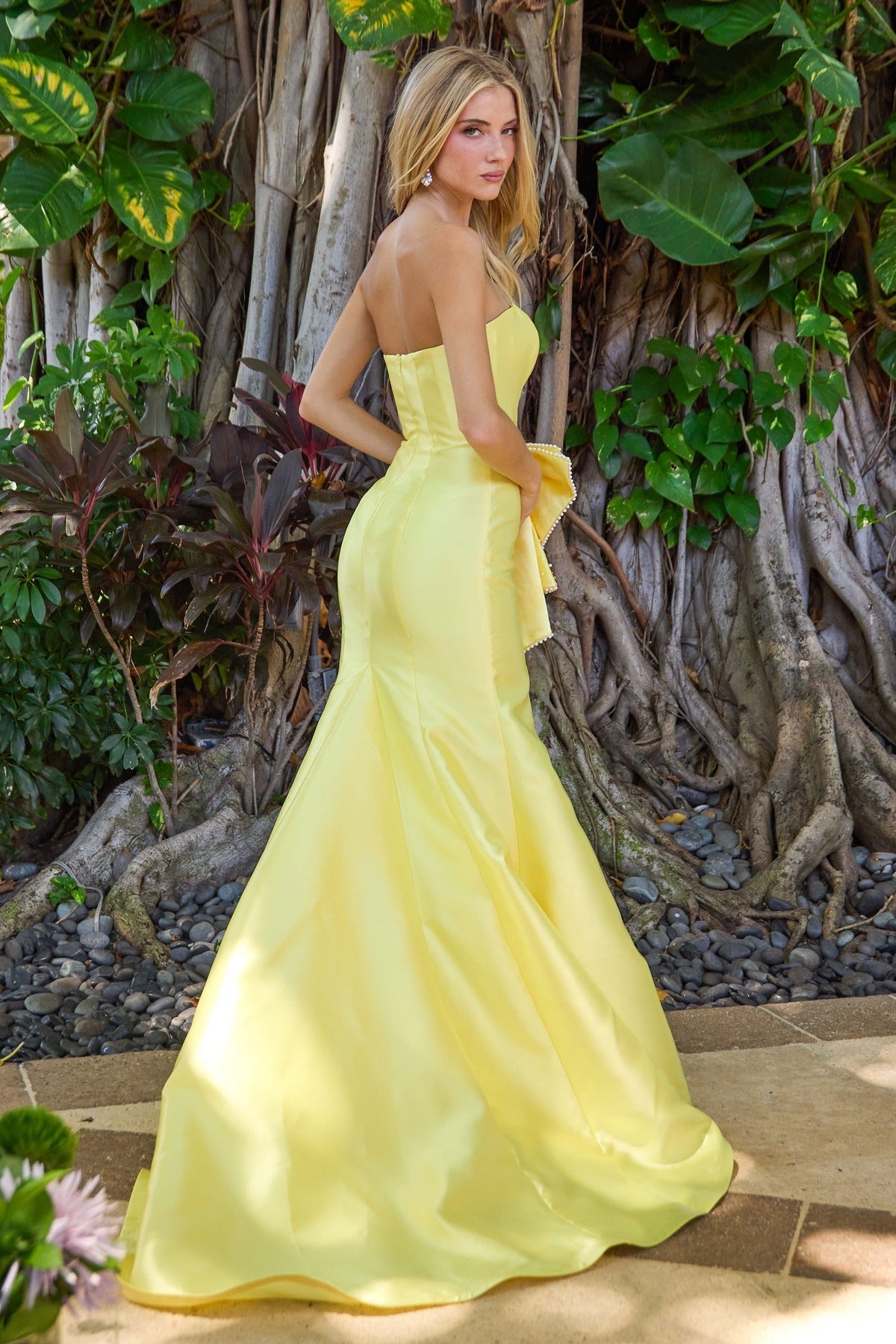 Ava Presley Strapless Bow Mermaid Gown 42532