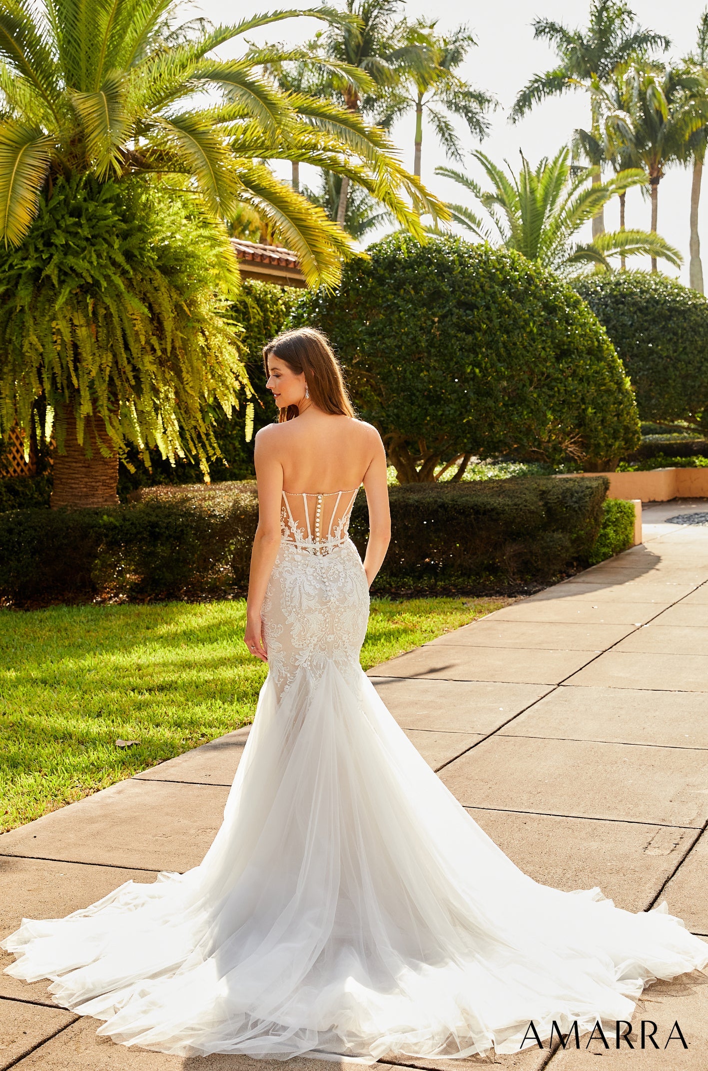 Wedding Dresses Long Beaded Bridal Wedding Dress Amarra 84378 Ivory/Nude