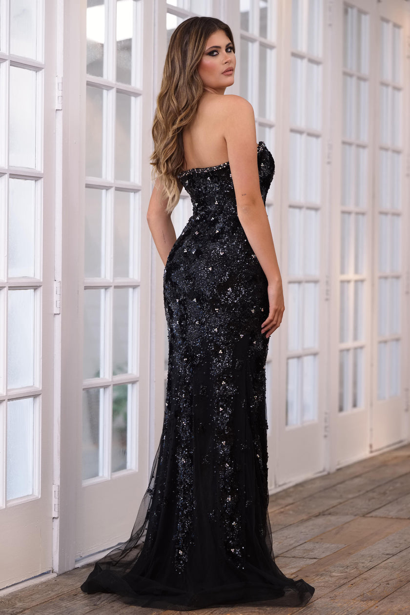Prom Dresses Formal Long Prom Sequin Dress Black