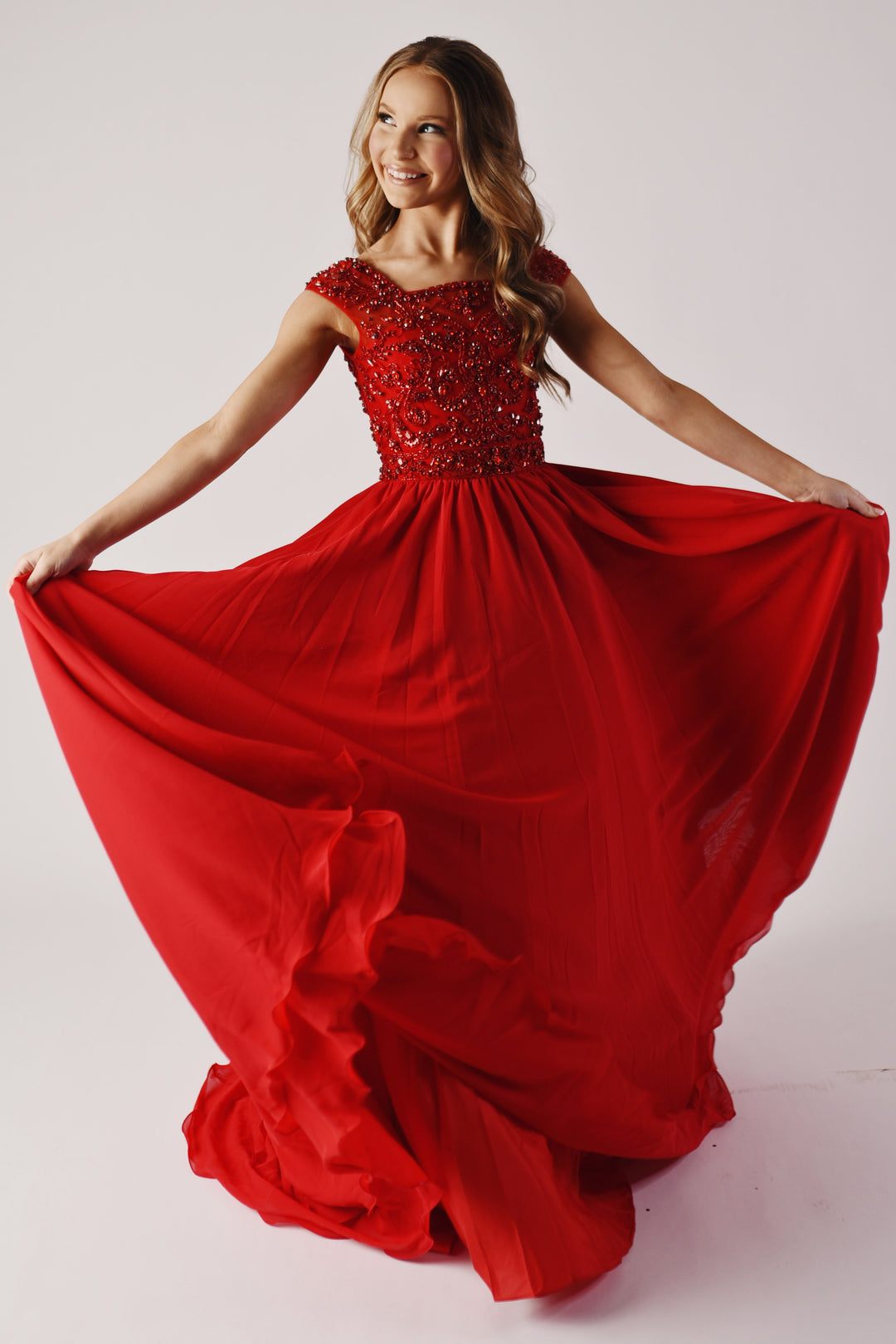 Illusion Floor-Length Chiffon Special Occasion Ball Gown Ava Presley 27722