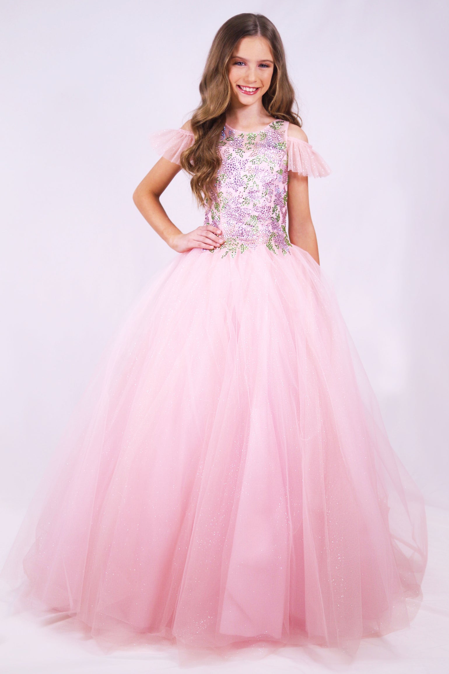 Illusion Floor-Length Tulle Ball Gown Ava Presley 27737