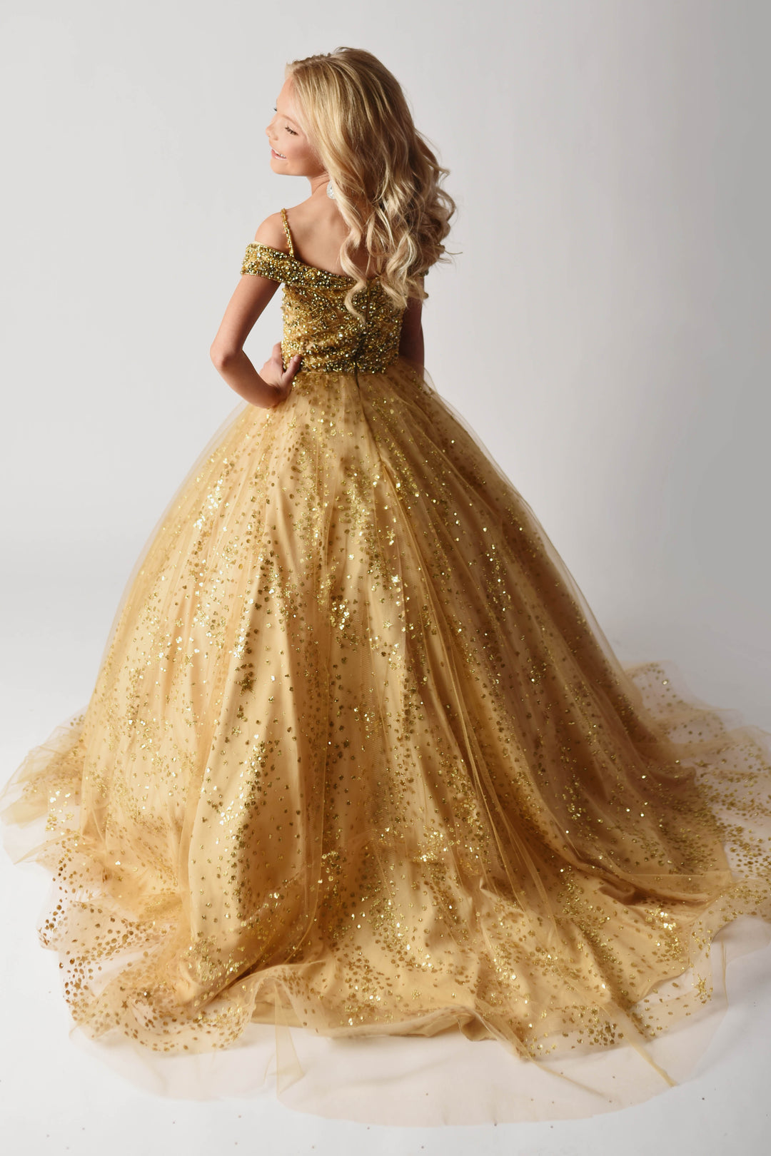 Off-the-Shoulder Floor-Length Tulle Special Occasion Ball Gown Ava Presley 38035